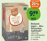 Bioland Bio-Streuobst-Apfelsaft im tegut Prospekt Bioland Bio-Streuobst-Apfelsaft von tegut... BIO im aktuellen tegut Prospekt für 9,99 €