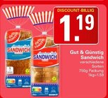 Sandwich Angebote von Gut & Günstig bei WEZ Minden für 1,19 €