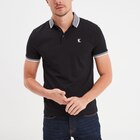 Polo coton ajusté manches courtes noir homme en promo chez La Halle Polo coton ajusté manches courtes noir homme dans le catalogue La Halle