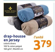 Drap-housse en jersey - Action à Vitrolles Drap-housse en jersey en promo chez Action Vitrolles à 3,79 €