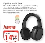Kopfhörer On-Ear Fun-C Angebote von hama bei GLOBUS Leipzig für 14,99 €