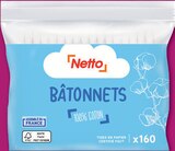 Netto Mourmelon-le-Grand - Promo Bâtonnets 100% coton x160 Promo Bâtonnets 100% coton x160 à 0,32 € dans le catalogue Netto à Mourmelon-le-Grand