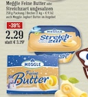 Feine Butter oder Streichzart ungesalzen Angebote von Meggle bei EDEKA Hilden für 2,29 €