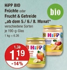 Früchte oder Frucht & Getreide "ab dem 5./ 6./ 8. Monat" von HiPP BIO im aktuellen V-Markt Prospekt für 1,19 €