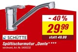 Spültischarmatur "Dante" im toom Baumarkt Prospekt Spültischarmatur "Dante" von SCHÜTTE im aktuellen toom Baumarkt Prospekt für 29,99 €