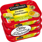 SARDINES GÉNÉREUSES À LA MARINADE CITRON BASILIC CONNÉTABLE - CONNETABLE en promo chez Auchan Hypermarché Versailles à 4,99 €