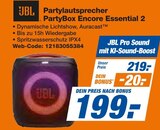 Partylautsprecher PartyBox Encore Essential 2 im Angebot bei expert in Schwäbisch Hall Partylautsprecher PartyBox Encore Essential 2 Angebote von JBL bei expert Schwäbisch Hall für 199,00 €