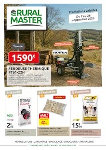 Catalogue Rural Master à Baraqueville cette semaine, valable du 07/09/2026 au 26/09/2026 Prospectus Rural Master à Baraqueville, "RURAL MASTER", 16 pages de promos valables du 07/09/2026 au 26/09/2026