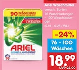 Waschmittel Angebote von Ariel bei Netto Marken-Discount Reutlingen für 18,99 €