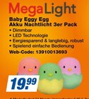 Baby Eggy Egg Akku Nachtlicht 3er Pack Angebote von MegaLight bei expert Castrop-Rauxel für 19,99 €