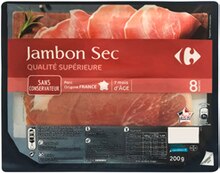 Jambon sec qualité supérieure - Carrefour à Montpellier Jambon sec qualité supérieure en promo chez Carrefour Montpellier à 3,14 €