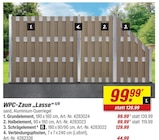 WPC-Zaun "Lasse" Grundelement Angebote bei toom Baumarkt Aachen für 44,99 €