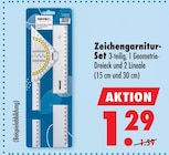 Zeichengarnitur-Set für 1,29 € bei Mäc-Geiz im Angebot Zeichengarnitur-Set im aktuellen Mäc-Geiz Prospekt