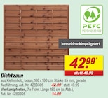 Dichtzaun für 14,99 € bei toom Baumarkt im Angebot Dichtzaun im aktuellen toom Baumarkt Prospekt