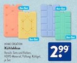 Kühlakkus 2er-Set von Home Creation für 2,99 € bei ALDI SÜD im Angebot Kühlakkus 2er-Set von Home Creation im aktuellen ALDI SÜD Prospekt