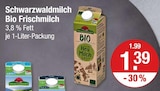 Bio Frischmilch von Schwarzwaldmilch im aktuellen V-Markt Prospekt für 1,39 €