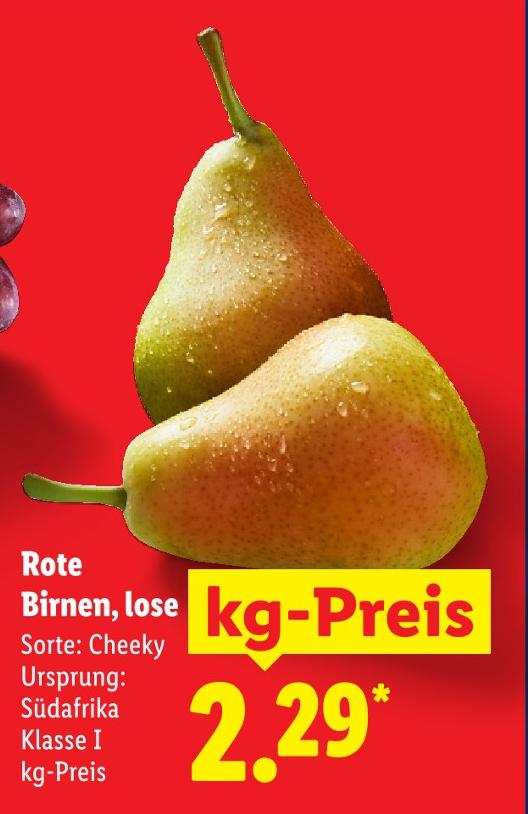 Rote Birnen, lose
