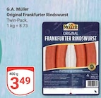 Original Frankfurter Rindswurst von G.A. Müller für 3,49 € bei GLOBUS im Angebot Original Frankfurter Rindswurst von G.A. Müller im aktuellen GLOBUS Prospekt