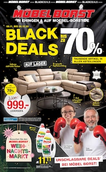 Couch im aktuellen Möbel Borst Prospekt (Ulm) Couch im Möbel Borst Prospekt "BLACK DEALS" mit 12 Seiten (Ulm)