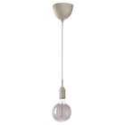 Lampenaufhängung +LED-Leuchtmittel beige/Klarglas grau bei IKEA im Prospekt "" für 12,99 €