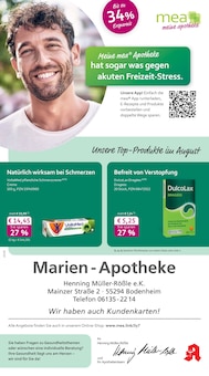 Aktueller mea - meine apotheke Prospekt (Bodenheim, 4 Seiten zum blättern mea - meine apotheke Prospekt Unsere August-Angebote mit 4 Seiten