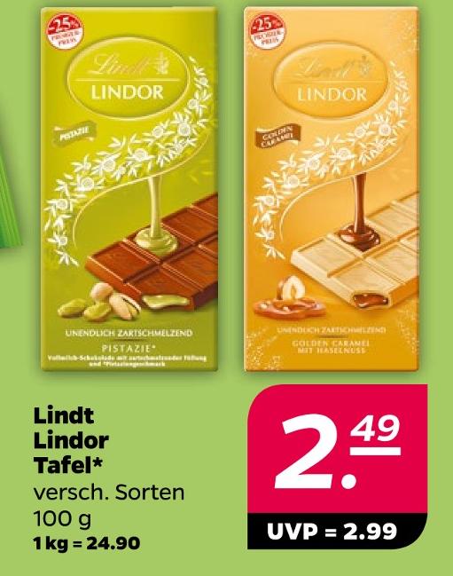 Lindor Tafel Golden Caramel mit Haselnuss