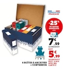 6 boîtes à archives + conteneur - Clementina Frog en promo chez Super U Aubervilliers à 5,99 €