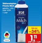 Frische Milch 1,5% im Angebot bei Netto Marken-Discount in Schwäbisch Gmünd Frische Milch 1,5% Angebote von Weihenstephan bei Netto Marken-Discount Schwäbisch Gmünd für 1,11 €