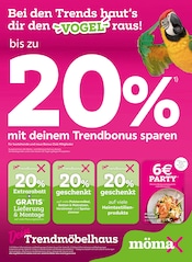 Aktueller mömax Möbel & Einrichtung Prospekt in Erzenhausen und Umgebung, "bis zu 20% mit deinem Trendbonus sparen" mit 16 Seiten, 28.09.2026 - 04.10.2026