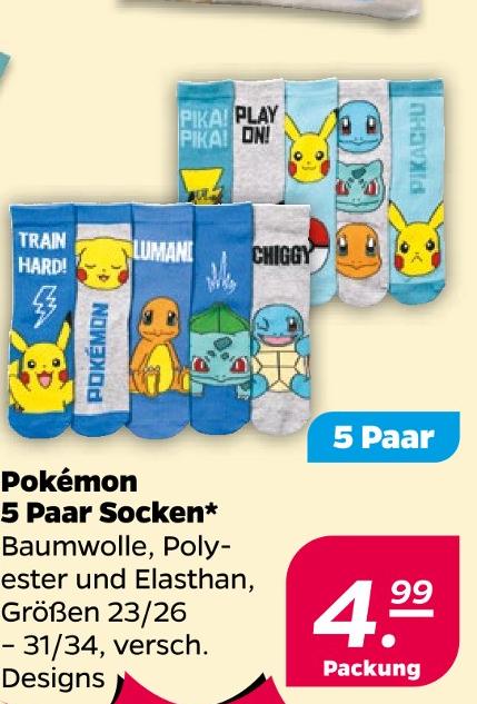 Pokémon 5 Paar Socken
