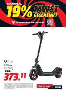 Motorrad im MediaMarkt Saturn Prospekt "19% MWST GESCHENKT" mit 28 Seiten (Frankfurt (Main))