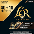 CAPSULES DE CAFÉ RISTRETTO ESPRESSO L'OR - L OR en promo chez Auchan Hypermarché Dieppe à 11,95 €