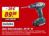 Aktuelle Bohrmaschine Angebote bei toom Baumarkt in Bonn Aktuelles Akku-Bohrschrauber „BS 18“ 18 Angebot bei toom Baumarkt in Bonn ab 89,99 €