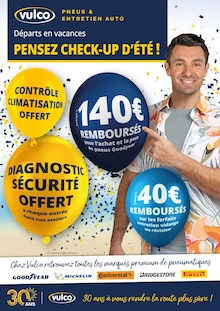 Catalogue Vulco de la semaine 24, "Départs en vacances", page 1, 10/06/2026 - 18/07/2026 Prospectus Vulco en cours, "Départs en vacances", page 1 sur 8