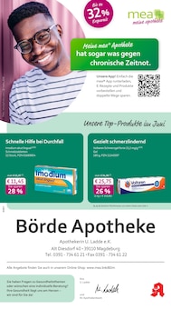 mea - meine apotheke Prospekt der Woche "Unsere Juni-Angebote" Seite 1, 01.06.2026 bis 30.06.2026 für Magdeburg Aktueller mea - meine apotheke Prospekt "Unsere Juni-Angebote" Seite 1 von 4 Seiten für Magdeburg