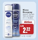 Deospray Fresh Natural im Angebot bei combi in Melle Deospray Fresh Natural Angebote von Nivea bei combi Melle für 2,22 €