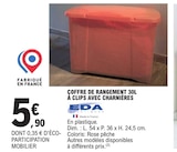 Coffre de rangement 30L à clips avec charnières - EDA dans le catalogue E.Leclerc