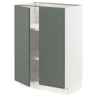Unterschrank m Böden/2Türen weiß/Bodarp graugrün 60x37 cm von METOD im aktuellen IKEA Prospekt für 131,00 €