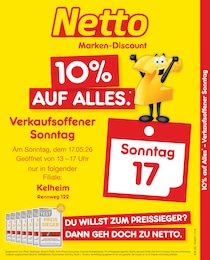 Netto Marken-Discount Prospekt für Kelheim: "10% auf ALLES", 2 Seiten, 17.05.2026 - 17.05.2026