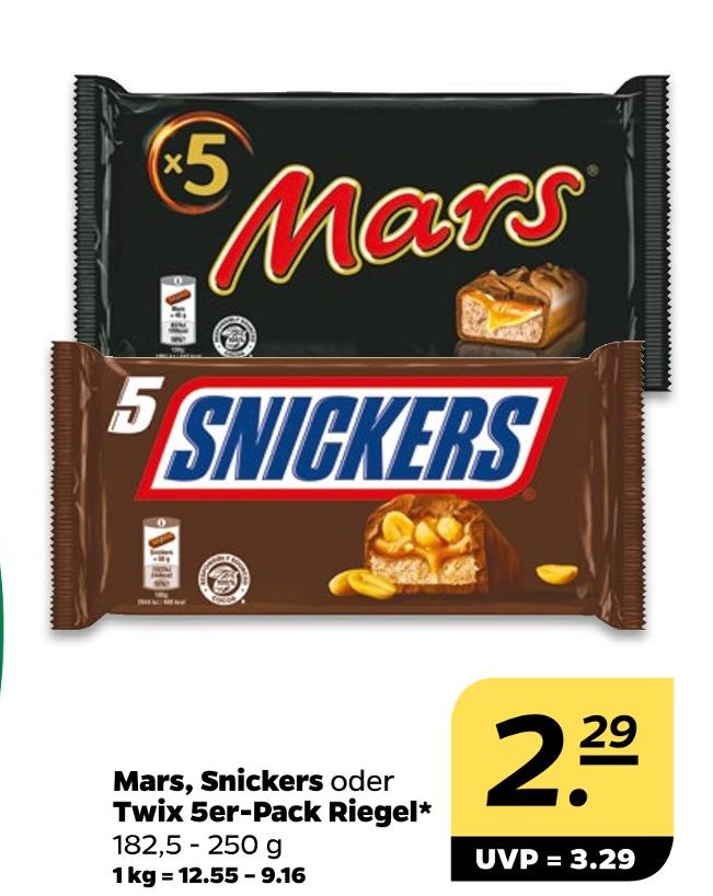 Mars, Snickers oder Twix 5er-Pack Riegel