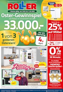 Kühlschrank im aktuellen ROLLER Prospekt (Dinslaken) Kühlschrank im ROLLER Prospekt "OSTER-GEWINNSPIEL" mit 18 Seiten (Dinslaken)