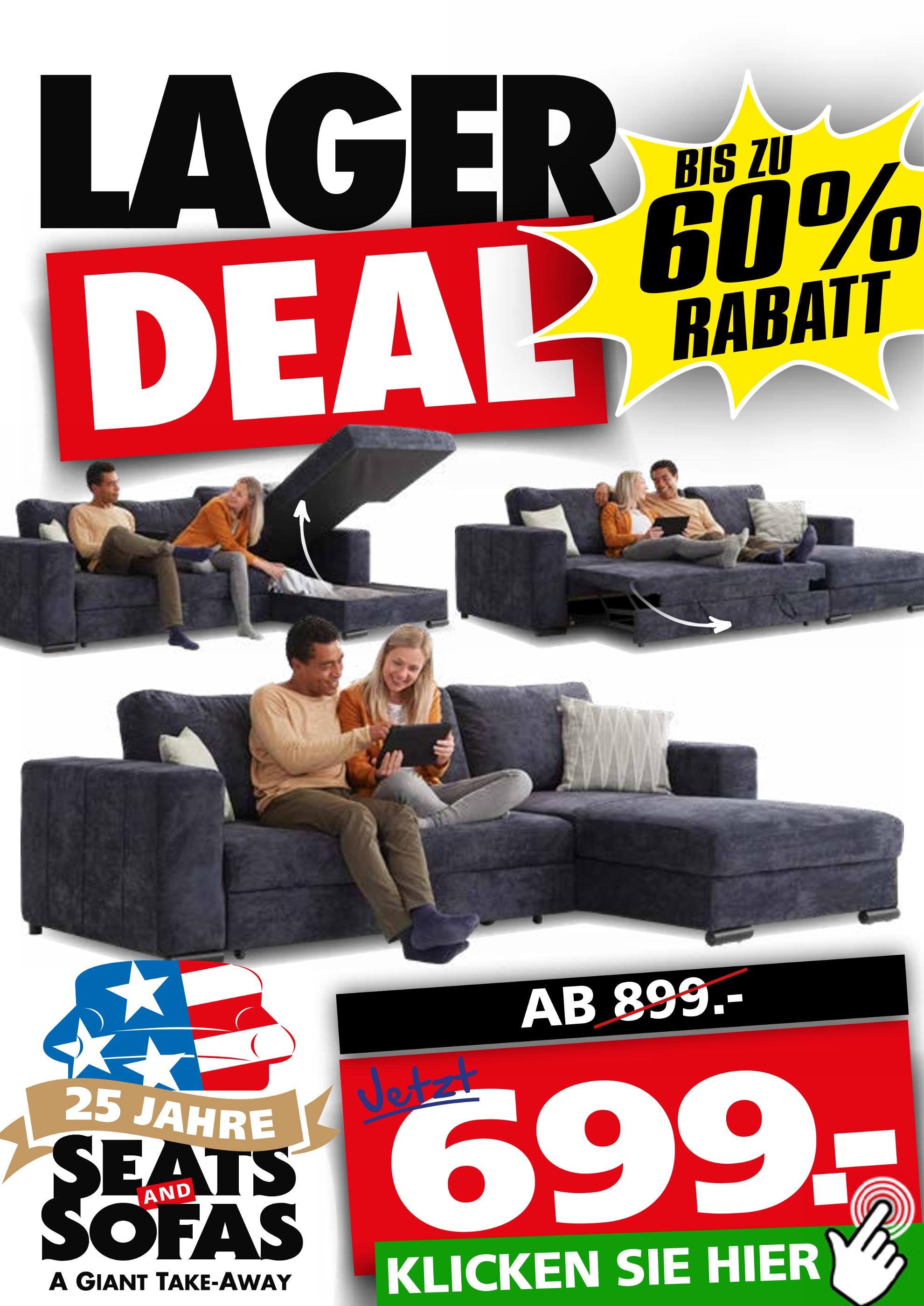 Seats and Sofas Prospekt für Düsseldorf mit 1 Seite Seats and Sofas Prospekt für Düsseldorf: "Ab Lager", 1 Seite, 29.08.2021 - 31.10.2021