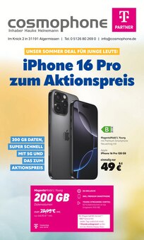cosmophone Prospekt iPhone 16 Pro zum Aktionspreis mit 8 Seiten