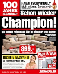 Segmüller Prospekt für Mammendorf mit 6 Seiten Segmüller Prospekt für Mammendorf: "100 Jahre Segmüller - Schon wieder Champion", 6 Seiten, 30.08.2025 - 14.09.2025