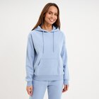 Sweat hoodie molleton à capuche bleu clair femme en promo chez La Halle Sweat hoodie molleton à capuche bleu clair femme dans le catalogue La Halle