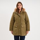 Parka déperlante capuche fausse fourrure vert kaki femme grande taille - La Halle Parka déperlante capuche fausse fourrure vert kaki femme grande taille à 89,99 € dans le catalogue La Halle