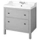 Waschbschr+Schubladen/Waschb/Mibatt grau 82x49x95 cm Angebote von HEMNES / RUTSJÖN bei IKEA Freiburg für 339,00 €
