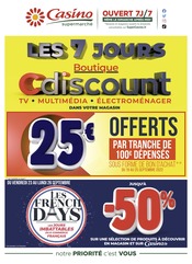 Catalogue Casino Supermarchés du moment, 23/09/2022 - 26/09/2022 Prospectus Casino Supermarchés en cours, "Les 7 jours Cdiscount",4 pages