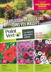 Prospectus Point Vert à Riscle, "EXPLOSION DE COULEURS DANS VOS MASSIFS", 4 pages de promos valables du 02/05/2024 au 20/05/2024