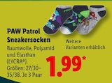 Sneakersocken im Angebot bei Lidl in Lehrte Sneakersocken Angebote von PAW Patrol bei Lidl Lehrte für 1,99 €